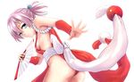  breasts cosplay fatal_fury infinote japanese_clothes kantai_collection looking_at_viewer namesake pelvic_curtain pink_hair ponytail revealing_clothes shiranui_(kantai_collection) shiranui_mai shiranui_mai_(cosplay) short_hair sideboob small_breasts solo the_king_of_fighters 