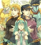  4boys aqua_hair black_hair blonde_hair crossover dio_brando hatsune_miku jojo_no_kimyou_na_bouken kuujou_joutarou long_hair multiple_boys stand_(jojo) star_platinum stardust_crusaders the_world thus000 twintails vocaloid 