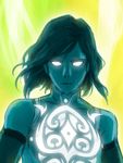  1girl avatar:_the_last_airbender avatar_state bare_shoulders bryan_konietzko bust glowing glowing_eyes korra legend_of_korra markings official_art raava short_hair sleeveless solo the_legend_of_korra upper_body 