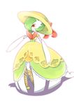  1girl alternate_costume alternate_form artist_request dress female gardevoir green_hair hair_over_one_eye hat highres mega_gardevoir mega_pokemon nintendo no_humans pokemon pokemon_oras ribbon short_hair smile solo 