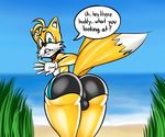  big_butt bulge butt canine clothing fox girly mammal miles_prower mrscrambled multiple_tails sega shorts sonic_(series) wide_hips 