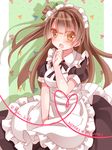  :o alternate_costume apron brown_eyes brown_hair dress enmaided long_hair love_live! love_live!_school_idol_project maid maid_headdress minami_kotori mogu_(au1127) wonder_zone 