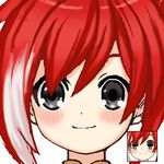  black_eyes blush close-up face lowres mususuda neptune_(series) red_(choujigen_game_neptune) red_hair short_hair smile solo 