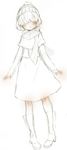  blush hair_over_eyes hat mafurako scarf sketch skirt solo white_background yueko yume_nikki 