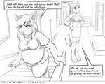  anthro breasts clothing comic duo faf female hetty male monochrome 