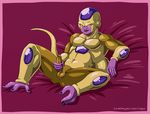  abs alien anime anthro bald balls barefoot butt dragon_ball dragon_ball_z erection frieza looking_at_viewer lying male manly masturbation muscles nude on_back pecs penis rapps smile solo spread_legs spreading 