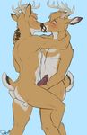  2015 anthro balls blush brothers cervine deer dog-bone duo incest kissing male male/male mammal penis sibling 