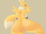 anthro bandai big_butt blush breasts butt canine digimon female fox fur looking_back looking_down mammal nude open_mouth presenting presenting_hindquarters pussy renamon side_boob signirsol solo 