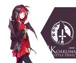  character_name koakuma lowlight_kirilenko red_eyes red_hair simple_background solo thighhighs touhou white_background wings 