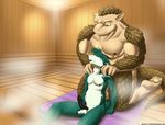  2015 anthro balls claws dragon duo erection eyes_closed fur hair immelmann male male/male mammal massage muscles nipples nude open_mouth penis sauna smile 