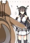  /\/\/\ 1girl :| absurdres animal_costume black_hair breasts closed_mouth commentary costume headgear highres kantai_collection large_breasts long_hair looking_at_viewer miniskirt nagato_(kantai_collection) navel pleated_skirt red_eyes ryuki_(ryukisukune) skirt squirrel squirrel_costume sweat thighhighs v-shaped_eyebrows zettai_ryouiki 