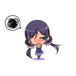  aqua_eyes blush chibi gia_kon long_hair love_live! love_live!_school_idol_project otonokizaka_school_uniform purple_hair school_uniform solo spoken_squiggle squiggle thighhighs toujou_nozomi twintails 