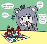  animal_ears blue_hair buckteeth crown english_text female ficficponyfic hair humor mammal mouse mouse_princess mouse_trap_(game) nervous open_mouth princess rodent royalty solo text towergirls 