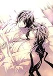  bed eyelashes horikawa_kunihiro izumi-no-kami_kanesada male_focus muku_(pixiv3207772) multiple_boys sleeping touken_ranbu 