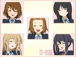  akiyama_mio black_hair blonde_hair brown_hair closed_eyes face hirasawa_yui ikari_manatsu k-on! kotobuki_tsumugi long_hair multiple_girls nakano_azusa school_uniform short_hair smile tainaka_ritsu 