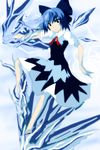  :&lt; arugeri blue_eyes blue_hair bow cirno hair_bow ice ice_wings large_bow magic short_hair solo touhou wings 