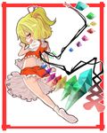  bad_id bad_pixiv_id blonde_hair e.x.on flandre_scarlet one_side_up ponytail red_eyes short_hair socks solo touhou wings 