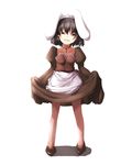  animal_ears bad_id bad_pixiv_id black_hair bunny_ears ikkei_dou inaba_tewi maid short_hair solo touhou 