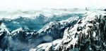  bad_id bad_pixiv_id cirno landscape lm7_(op-center) mountain scenery snow solo sunlight touhou wings 