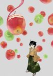  apple apple_peel black_hair food fruit glasses itoshiki_nozomu japanese_clothes male_focus peeling ringo_mogire_beam sayonara_zetsubou_sensei solo ukon 