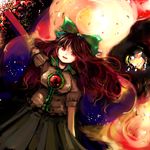  bad_id bad_pixiv_id bow brown_hair eyes highres long_hair red_eyes reiuji_utsuho solo tasu_tasuta touhou wings 