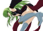  ass bad_id bad_pixiv_id boots breasts c.c. cleavage code_geass green_hair highres inaho long_hair medium_breasts solo thigh_boots thighhighs yellow_eyes 