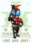  belt chibi horns im_(badmasa) kamen_rider kamen_rider_kabuto kamen_rider_kabuto_(series) male_focus pointing pointing_up pose solo 