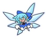  bangs chibi cirno md5_mismatch simple_background solo touhou yanagi_(nurikoboshi) 