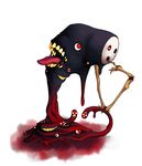  arakune blazblue blob blood bone eldritch_abomination extra_eyes extra_mouth finger_to_mouth glowing glowing_eyes highres horror_(theme) kanta-kun mask monster no_humans open_mouth red_eyes sharp_teeth teeth tongue tongue_out 