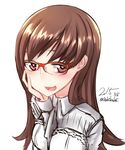  bad_id bad_pixiv_id brown_eyes brown_hair glasses heart heart-shaped_pupils kantai_collection long_hair nekobaka ooi_(kantai_collection) ribbed_sweater sketch solo sweater symbol-shaped_pupils 