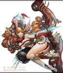  animal_ears archer arrow big_breasts bow breasts clothed clothing detailed female hair half-dressed jewelry lagomorph long_hair mammal quiver rabbit_ears red_eyes weapon xiaji 