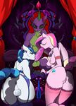  balls double_blowjob dragon equine fellatio friendship_is_magic girly group group_sex horn male/male/female mammal my_little_pony oral penis princess_cadance_(mlp) sex shining_armor_(mlp) slypon spike_(mlp) threesome throne unicorn winged_unicorn wings 