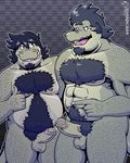  abs anthro balls crocodile duo erection facial_hair father_and_son goatee incest male male/male penis reptile scalie uncut wanikami 