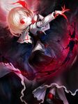  ass blonde_hair blood bloody_hands darkness hair_ribbon highres looking_at_viewer red_eyes ribbon rumia shirt skirt skirt_set solo spark621 touhou vest 