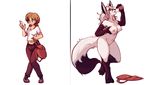  breasts canine eyes_closed female fluffy_tail fox human mammal nipples nude transformation watsup 