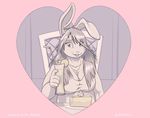  &lt;3 2015 anthro big_breasts breasts cake chair clothed clothing faf female food glass hair juice lagomorph lemon long_ears long_hair looking_at_viewer mammal necklace rabbit smile straw teeth 