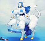  animal_genitalia big_breasts blanche blue_hair bracelet breasts come_at_me_bro draenei hair horsecock huge_breasts huge_penis jewelry modeseven multi_cock nude penis solo taur video_games voluptuous warcraft white_skin 