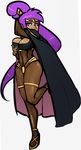  blue_eyes bodystocking breast_lift breasts cape cleavage cosplay dark_skin drawfag fire_emblem fire_emblem:_kakusei high_ponytail large_breasts long_hair purple_hair see-through shantae_(character) shantae_(series) solo standing standing_on_one_leg tharja tharja_(cosplay) tiara very_long_hair 