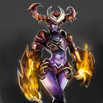  absurdres armor breasts claws dragon_girl highres large_breasts league_of_legends shyvana solo thighs underboob xpisigma 