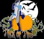  bat clothing darkfawks foyote grin halloween holidays invalid_color knot mammal moon or paws presenting pumpkin shirt stomach treat trick vines wolgram 