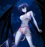  1girl blue_hair bra high_school_dxd night panties solo stitched transparent underwear wings xenovia_(high_school_dxd) 