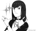  eyebrows gothic greyscale kill_la_kill kiryuuin_satsuki mebachiko02 monochrome punk punkish_gothic solo thick_eyebrows upper_body 