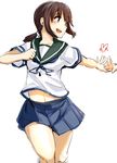  fubuki_(kantai_collection) highres kantai_collection momo_(higanbana_and_girl) school_uniform serafuku sketch skirt solo 