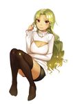  blonde_hair breasts cleavage_cutout hair_twirling large_breasts looking_at_viewer meme_attire open-chest_sweater rai32019 red_eyes ribbed_sweater short_shorts shorts smile solo sweater thighhighs turtleneck wavy_hair white_background 
