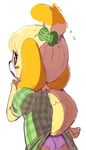  animal_ears ass blonde_hair blue_eyes blush_stickers checkered checkered_dress dog_ears dog_girl dog_tail doubutsu_no_mori dress furry panties pantyshot pantyshot_(standing) puffy_short_sleeves puffy_sleeves shizue_(doubutsu_no_mori) sho-n-d short_hair short_sleeves solo standing tail tail_raised topknot underwear 