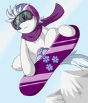  2015 balls equine eyewear fearingfun friendship_is_magic fur goggles hair helmet horse male mammal mountain my_little_pony outside pony scarf smile snowboard solo white_fur 