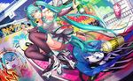  aqua_hair bad_id bad_pixiv_id detached_sleeves graffiti green_eyes grin hatsune_miku infukun inline_skates long_hair outstretched_arms roller_skates shiteyan'yo skates skirt smile solo spray_paint spread_arms thighhighs twintails very_long_hair vocaloid 