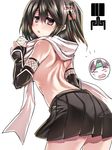  arched_back ass back bad_id bad_pixiv_id black_hair blush_stickers bottle breasts brown_eyes detached_sleeves hair_ornament jintsuu_(kantai_collection) kantai_collection looking_back medium_breasts multiple_girls pleated_skirt remodel_(kantai_collection) scarf sendai_(kantai_collection) sideboob skirt solo_focus tokita_monta topless triangle_mouth two_side_up white_scarf 