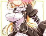  blonde_hair breasts covered_nipples head_out_of_frame hijiri_byakuren ichirino_minagi large_breasts long_hair solo touhou very_long_hair 