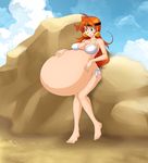  bikini lina_inverse orange_eyes orange_hair pregnant saburox slayers small_breasts 